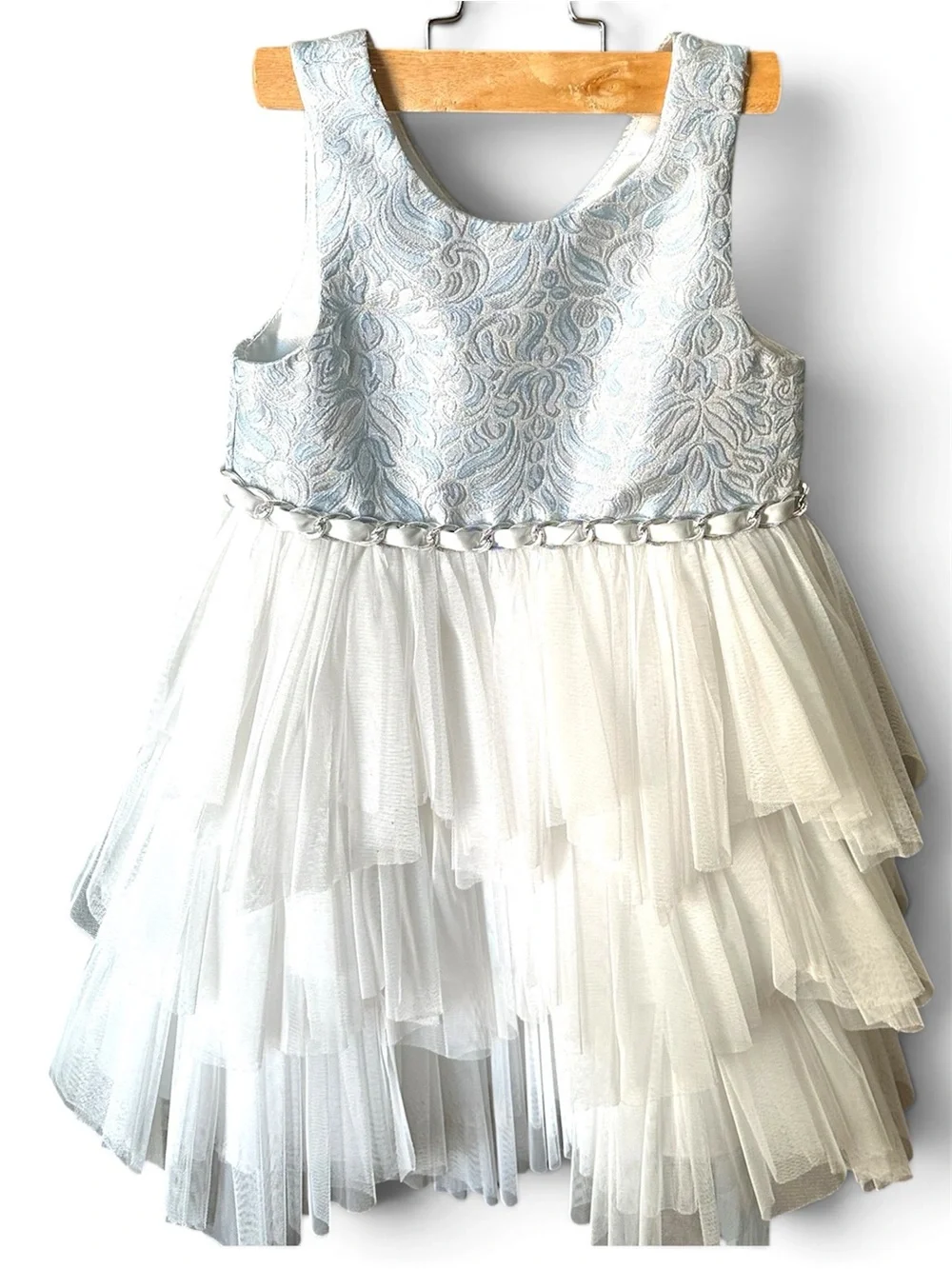 Couture Princess Light Blue and White Tulle Dress